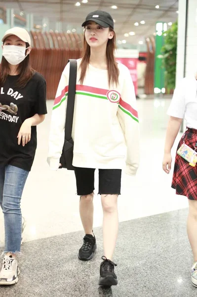 Chinese Actress Jinyan Arrives Beijing Capital International Airport Departure Beijing — Stock Photo, Image