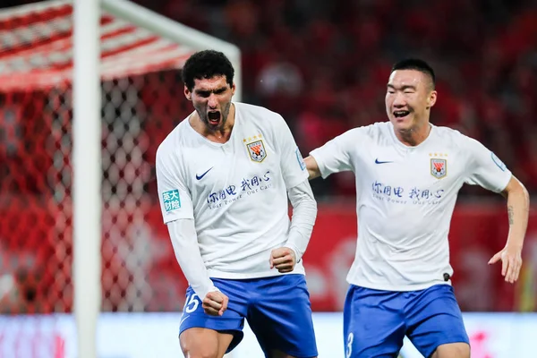 Belgian Football Player Marouane Fellaini Shandong Luneng Taishan Left Celebrates — Stock Photo, Image