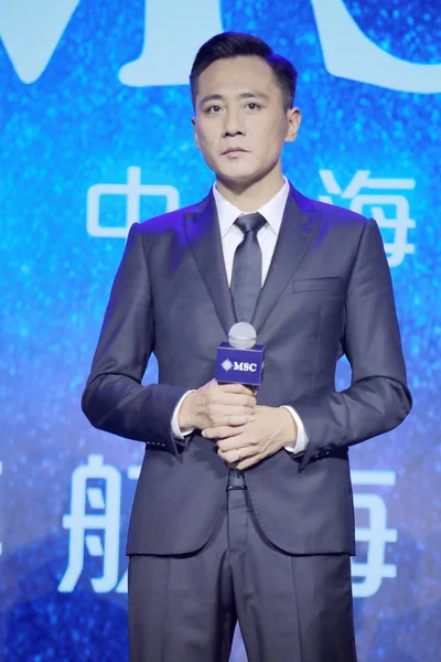 CHINESE ACTING LIU YE ANAISTAMO MARTANE MSC CRUISE EVENT SHANGHAI — Stock Photo, Image