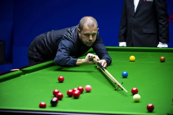 Engels Professioneel Snookerspeler Barry Hawkins Speelt Een Schot Ronde Van — Stockfoto