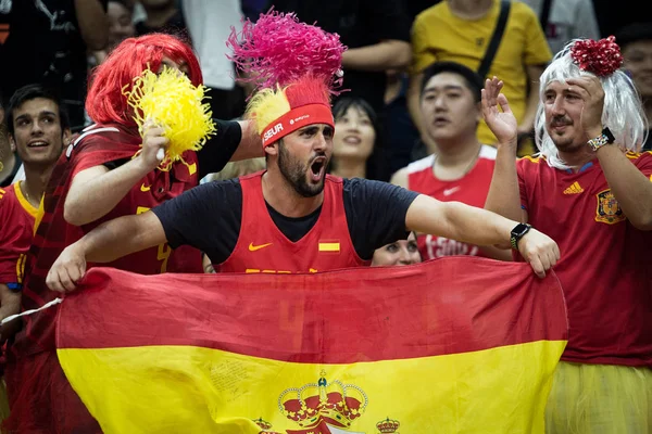 Spanish Fans Cheer Spanish National Basketball Team First Group Spain — Stock Photo, Image