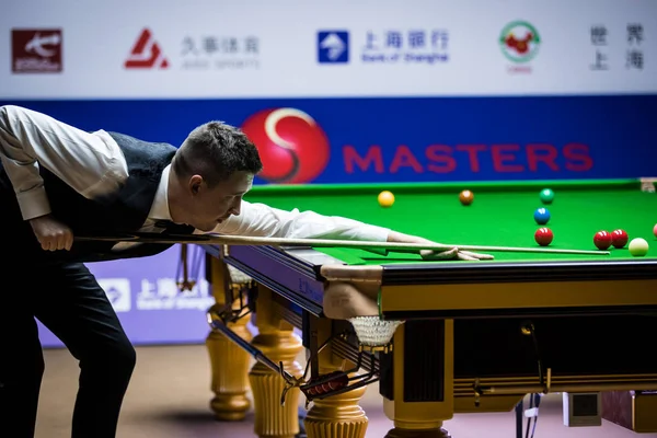 Kyren Wilson Inglaterra Joga Tiro Para Xiao Guodong China Segunda — Fotografia de Stock