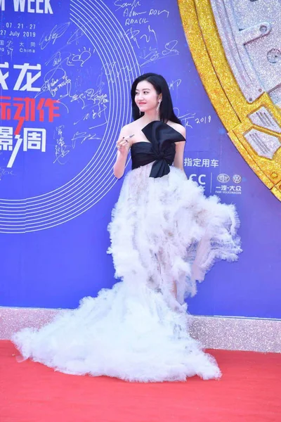 Китайская Актриса Цзин Тянь Позирует Красной Дорожке Время Церемонии Закрытия — стоковое фото