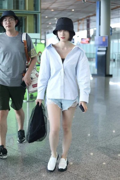 Chinese Actress Zhang Xueying Also Known Sophie Zhang Arrives Beijing — Stock Photo, Image