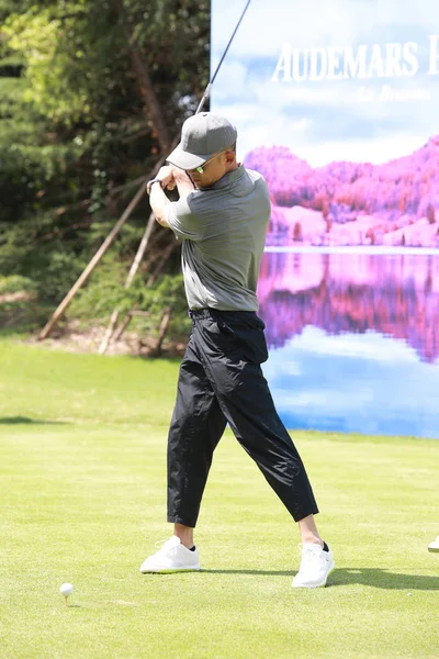 Kinesiska Fastlandet Skådespelaren Nie Yuan Spelar Golf Ett Evenemang Som — Stockfoto