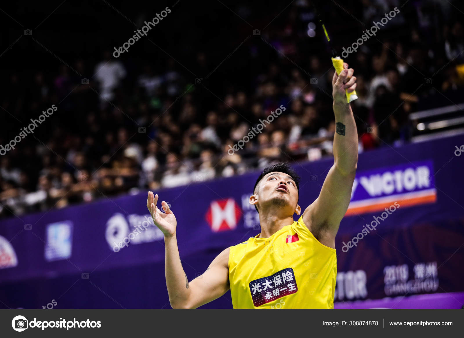 Chinese Professional Badminton Player Lin Dan Competes Japanese