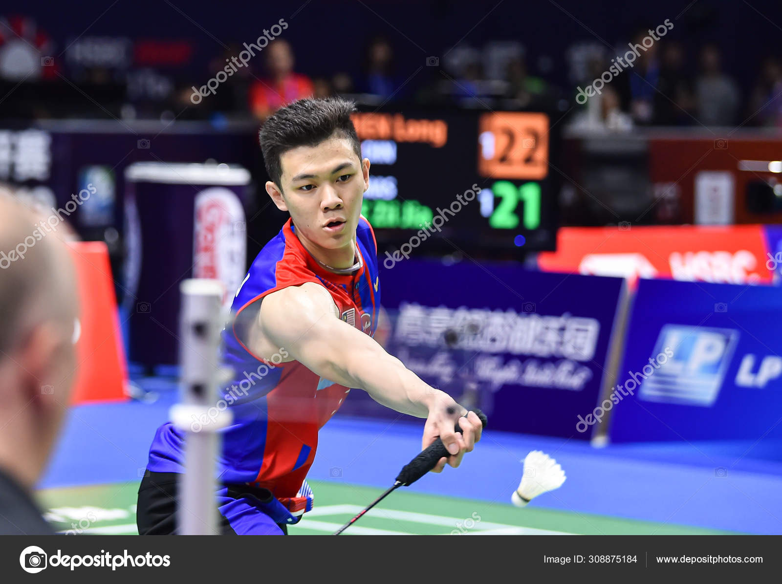 Malaysian Professional Badminton Player Lee Zii Jia Competes Chinese Professional