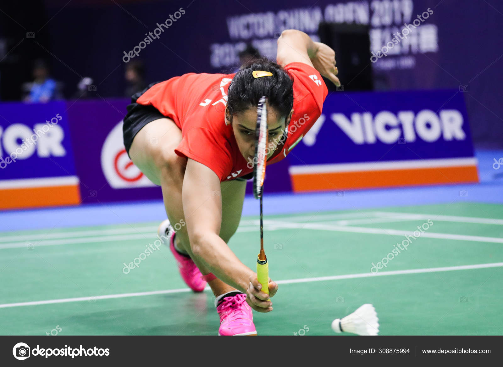 Indian Professional Badminton Player Saina Nehwal Competes Thai
