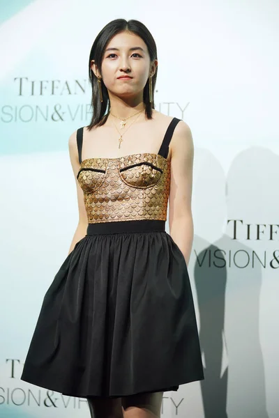 Aktris Tiongkok Zhang Zifeng Menghadiri Acara Promosi Tiffany Shanghai China — Stok Foto