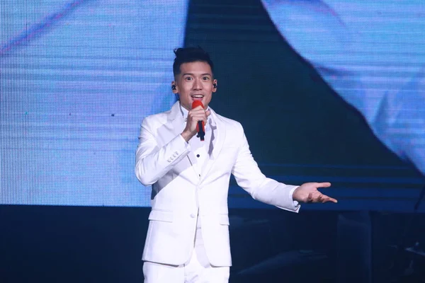 Cantautore Attore Hong Kong Kenny Kwan Canta Suo Concerto Hong — Foto Stock