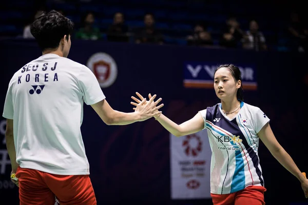 South Korean Professional Badminton Players Seo Seung Jae Chae Yoo — ストック写真