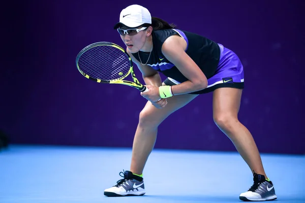 Chinese Professional Tennis Player Zheng Saisai Plays Italian Professional Tennis — Stock Photo, Image