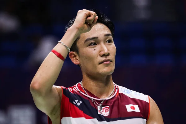 Japanese Professional Badminton Player Kento Momota Competes Indonesian Professional Badminton — Stock Photo, Image