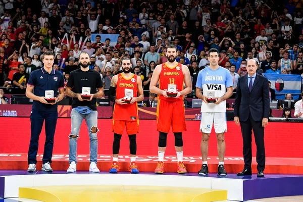 Finale Van Fiba World Cup Tussen Spanje Argentinië Kondigde Fiba — Stockfoto