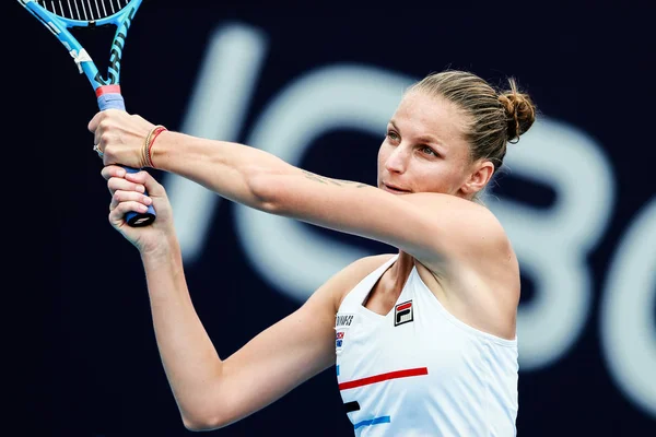 Czech Professional Tennis Player Karolina Pliskova Plays Australian Professional Tennis — Stock Photo, Image