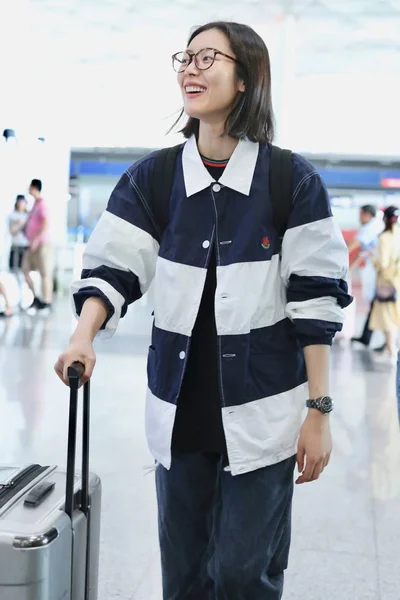 Chinese Model Liu Wen Shows Beijing Capital International Airport Beijing — Stock Photo, Image