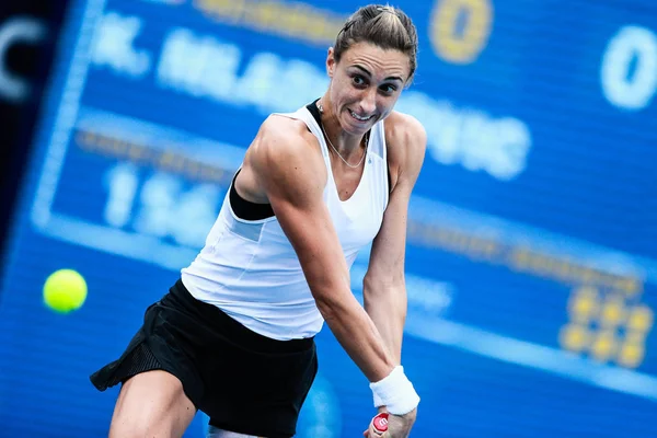 Jogador Profissional Croata Tênis Petra Martic Joga Contra Tenista Profissional — Fotografia de Stock