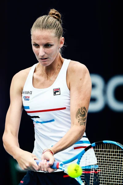 Die Tschechische Tennisprofi Karolina Pliskova Spielt September 2019 Halbfinale Des — Stockfoto