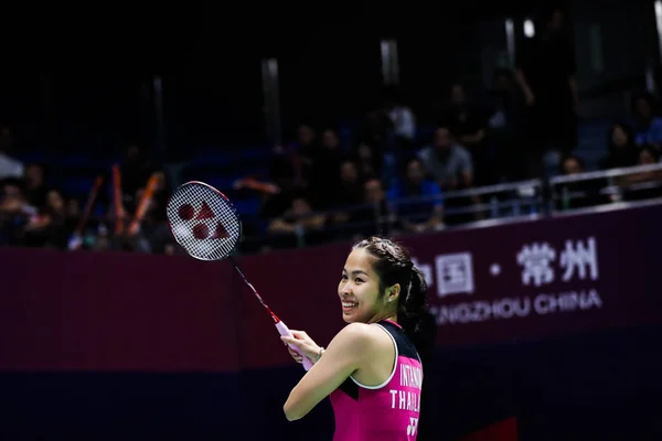 Thai Professional Badminton Player Ratchanok Intanon Competes Danish Professional Badminton — ストック写真