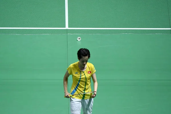 Jogador Badminton Hong Kong Cheung Ngan Compete Contra Jogadora Badminton — Fotografia de Stock