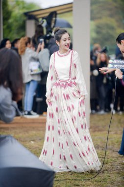 Hong Kong actress Angelababy attends the Christian Dior Womenswear Spring/Summer 2020 show during the Paris Fashion Week in Paris, France, 24 September 2019. clipart