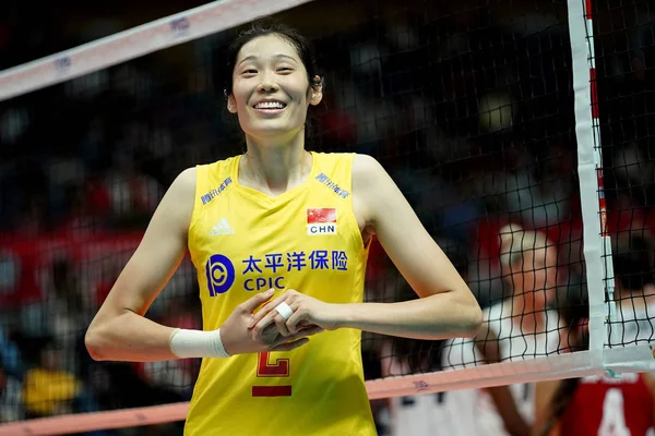 Zhu Ting China Laughs Celebrate Second Match 2019 Fivb Volleyball — ストック写真