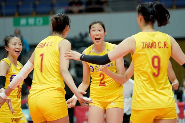 Zhu Ting China Second Right Laughs Celebrate Second Match 2019 — ストック写真