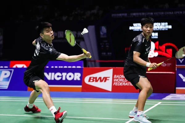 Chinese Professional Badminton Players Wang Yilv Huang Dongping Compete Chinese — ストック写真