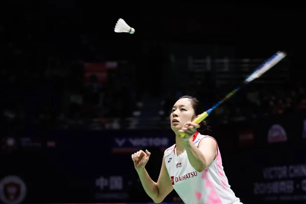 Sayaka Takahashi Japan Gets Ball Semifinal Women Single Victor China — ストック写真