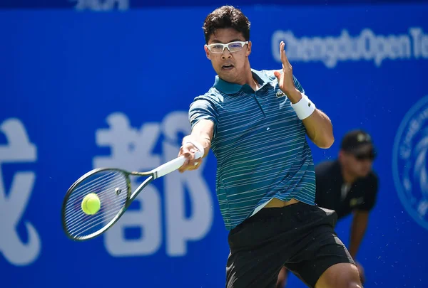 Chung Hyeon Corea Del Sur Obtiene Balón Juego Contra Joao — Foto de Stock