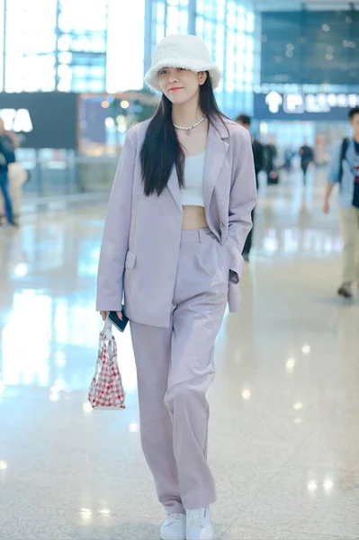 Chinese Actress Song Yanfei Also Known Cecilia Boey Arrives Shanghai — Stock Photo, Image