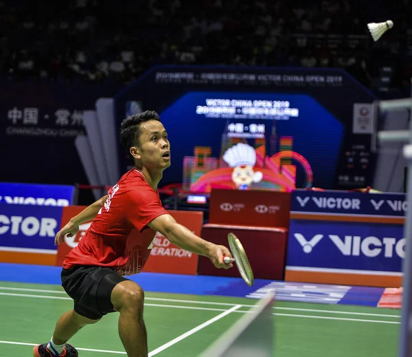 Endonezyalı Profesyonel Badminton Oyuncusu Anthony Sinisuka Ginting Japon Profesyonel Badminton — Stok fotoğraf