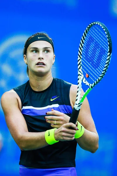 Tenista Profesional Bielorrusa Aryna Sabalenka Compite Contra Tenista Profesional Australiana — Foto de Stock
