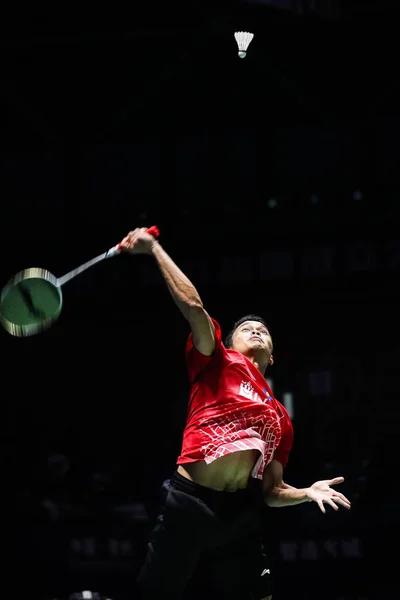 Pemain Bulu Tangkis Profesional Indonesia Anthony Sinisuka Ginting Bersaing Dengan — Stok Foto