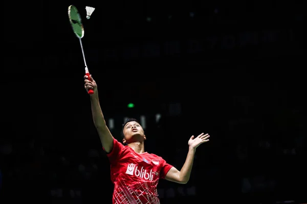 Endonezyalı Profesyonel Badminton Oyuncusu Anthony Sinisuka Ginting Japon Profesyonel Badminton — Stok fotoğraf