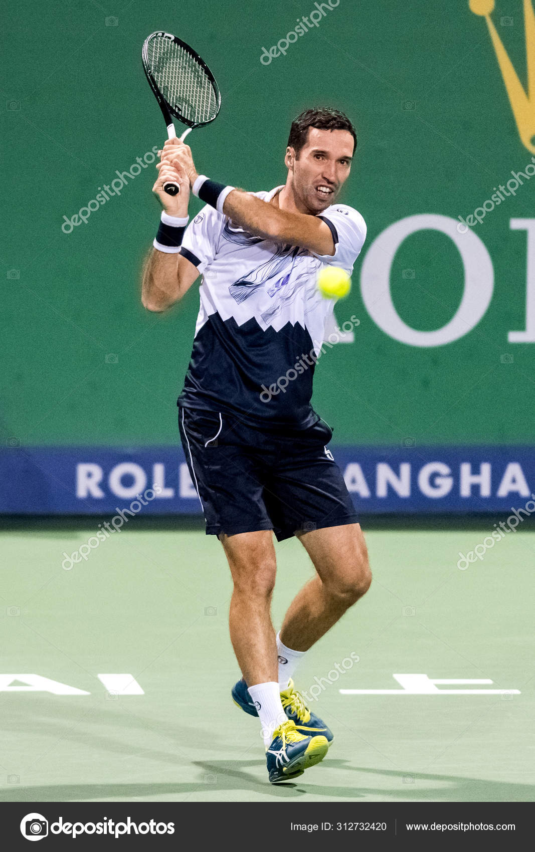 Kazakhstani Professional Tennis Player Mikhail Kukushkin Competes