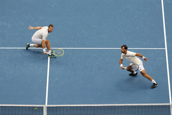 크로아티아 테니스 도디그와 슬로바키아 테니스 필리프 라세크는 폴란드 테니스 루카즈 — 스톡 사진