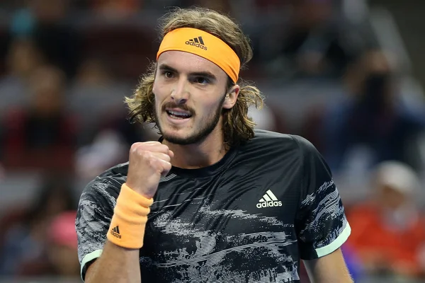 Greek Professional Tennis Player Stefanos Tsitsipas Competes Austrian Professional Tennis — ストック写真