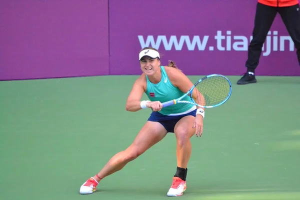 Schwedischer Tennisprofi Rebecca Peterson Tritt Der Ersten Runde Des Tianjin — Stockfoto