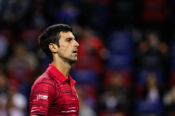 세르비아 테니스 조코비치 Novak Djokovic 캐나다 테니스 데니스 Denis Shapovalov — 스톡 사진