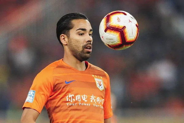 Jogador Futebol Português Pedro Delgado Shandong Luneng Taishan Joga Durante — Fotografia de Stock