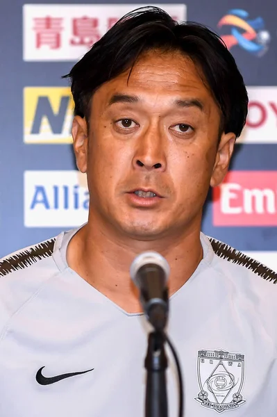 Tsuyoshi Otsuki Pelatih Urawa Red Diamonds Berbicara Konferensi Pers Sebelum — Stok Foto