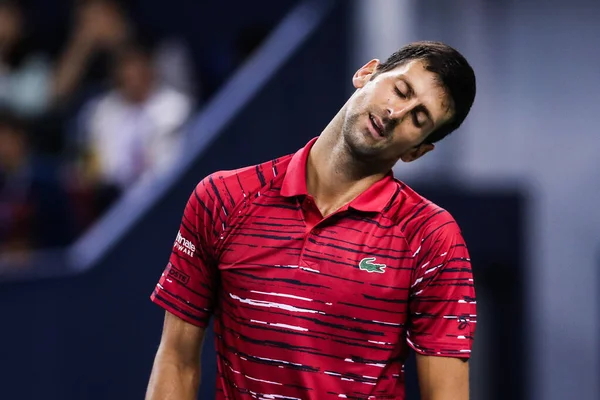 세르비아 테니스 조코비치 Novak Djokovic 캐나다 테니스 데니스 Denis Shapovalov — 스톡 사진