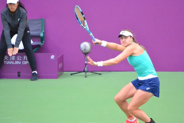 Sveçli Profesyonel Tenisçi Rebecca Peterson Tianjin Open 2019 Ilk Turunda — Stok fotoğraf