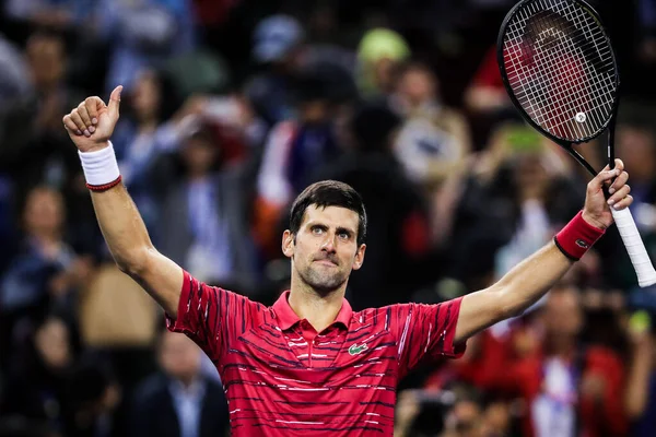 Sırp Profesyonel Tenisçi Novak Cokoviç 2019 Rolex Şangay Masters Ikinci — Stok fotoğraf