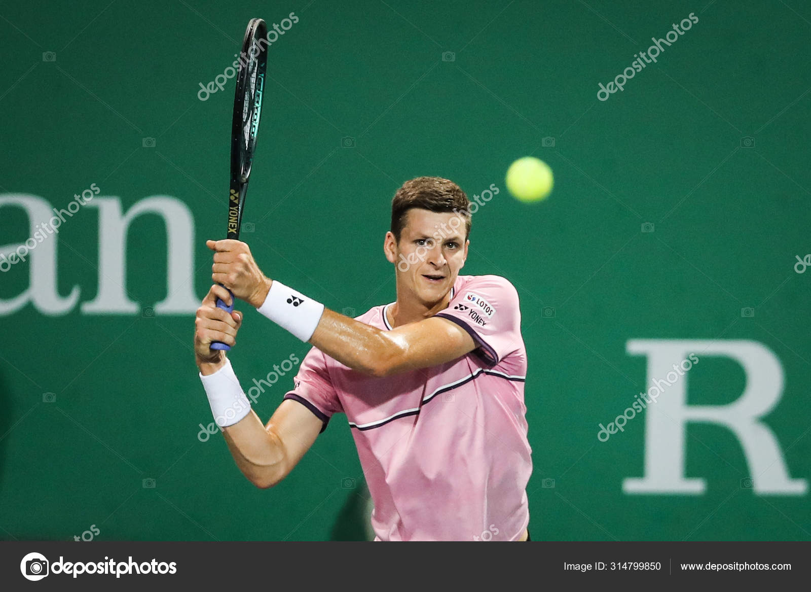 Polska Professionella Tennisspelaren Hubert Hurkacz Tävlar Mot