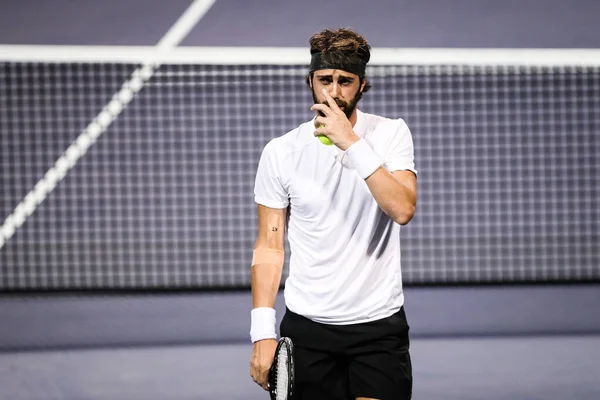 Tennista Professionista Georgiano Nikoloz Basilashvili Gareggia Contro Tennista Professionista Austriaco — Foto Stock