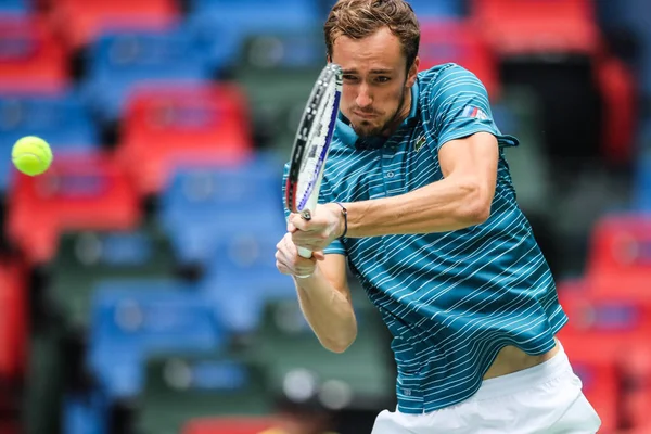 Der Russische Tennisprofi Daniil Medwedew Tritt Oktober 2019 Viertelfinale Des — Stockfoto