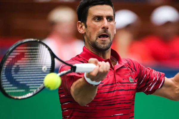 세르비아 테니스 조코비치 Novak Djokovic 가2019 상하이에서 롤렉스 마스터스 강전에서 — 스톡 사진