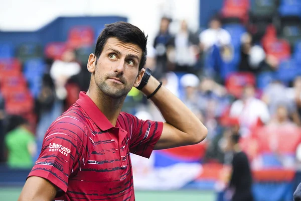 Der Serbische Tennisprofi Novak Djokovic Tritt Der Dritten Runde Des — Stockfoto